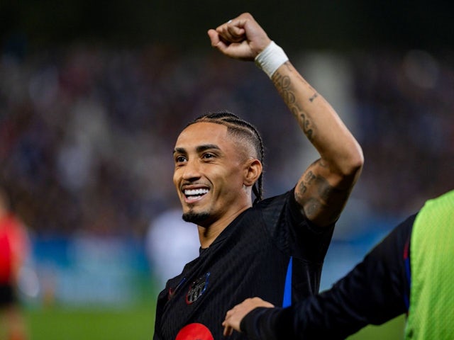 Raphinha of Barcelona during his side's La Liga match against Leganes, on April 12, 2025