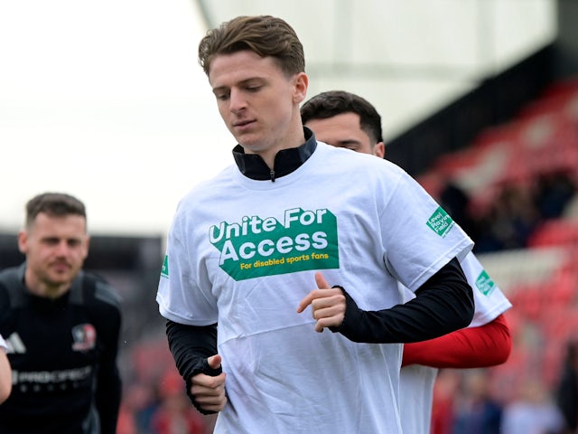 Exeter City's Ryan Trevitt on March 8, 2025