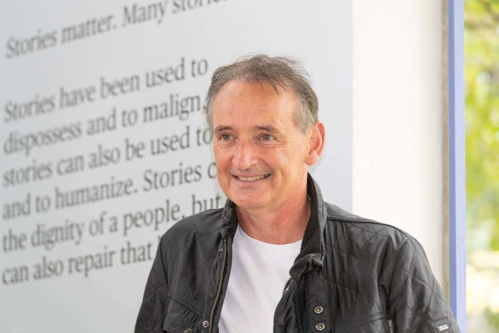 Pat Nevin attends a photocall during the Edinburgh International Book Festival 2021 on August 15, 2021 in Edinburgh, Scotland.