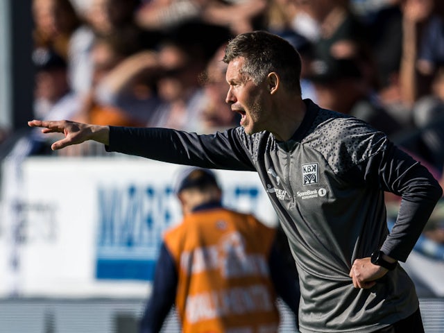 Kristiansund head coach Amund Skiri during the Eliteserien match against Brann on May 20, 2024 [IMAGO]