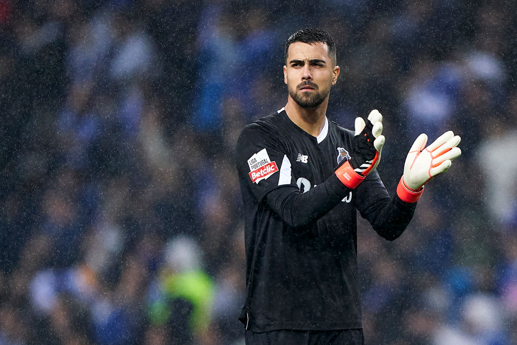 Diogo Costa of FC Porto reacts during the Liga Portugal Betclic match between FC Porto and Sporting Braga at Estadio do Dragao on January 14, 2024 in Porto, Portugal. (Photo by Jose Manuel Alvarez/Quality Sport Images/Getty Images) Chelsea target