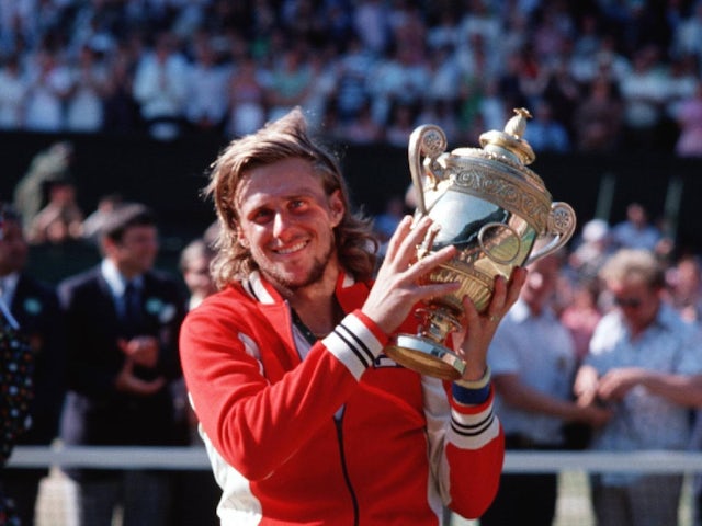 Bjorn Borg celebrates after winning Wimbledon in 1977