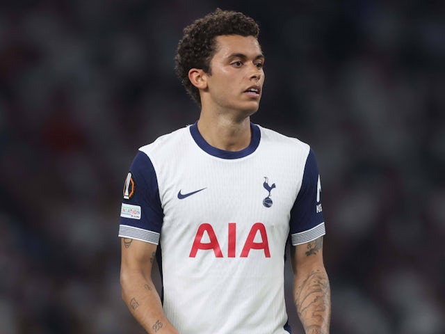 Tottenham Hotspur's Brennan Johnson on May 1, 2025