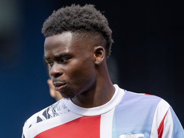 Arsenal forward Bukayo Saka on April 20, 2025