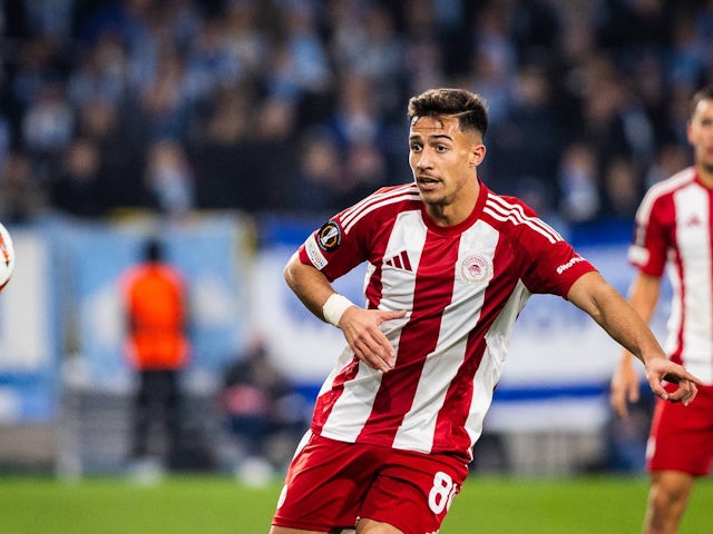Charalampos Kostoulas of Olympiacos on October 24, 2024