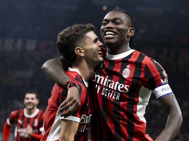 AC Milan duo Christian Pulisic and Rafael Leao in September 2024.