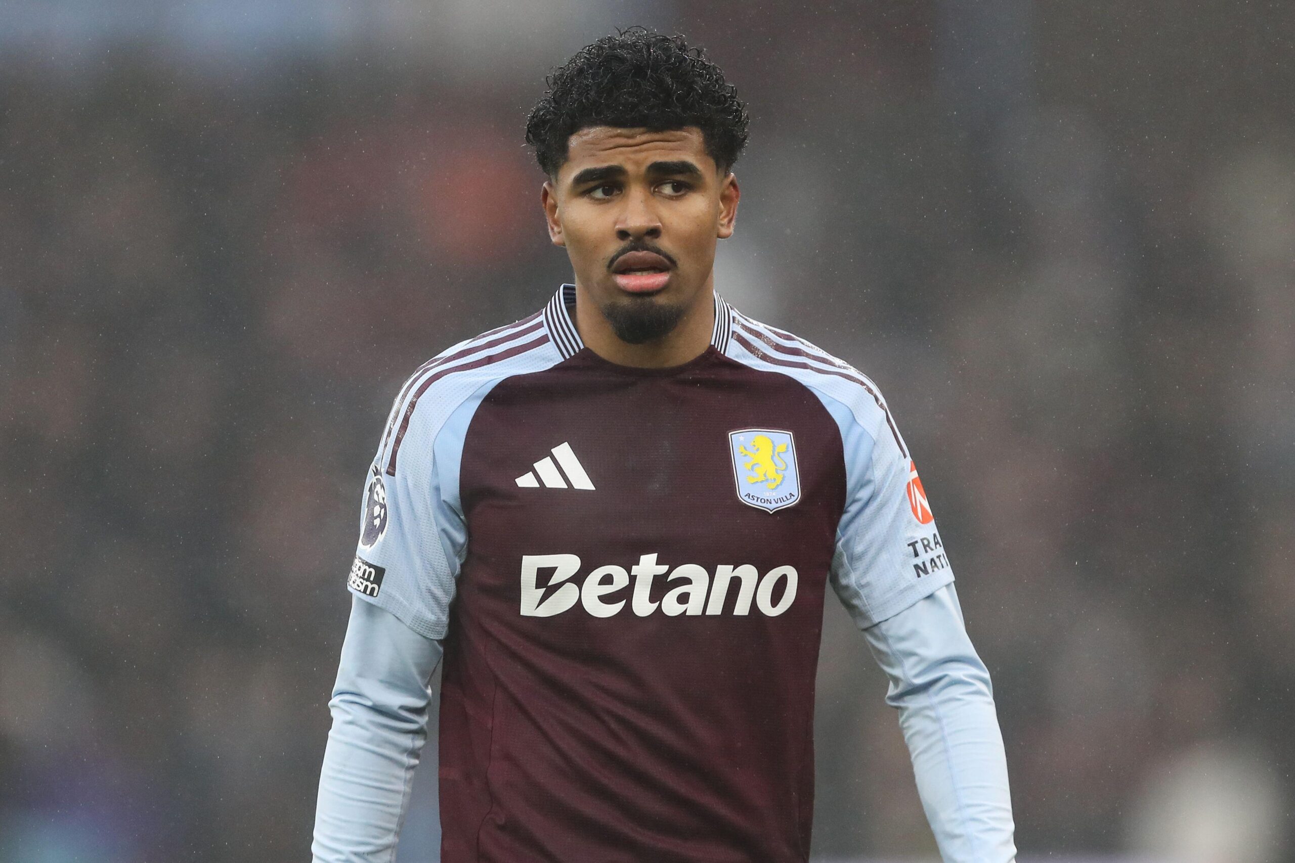 Ian Maatsen of Aston Villa looks on during the match against Ipswich Town, February 2025.
