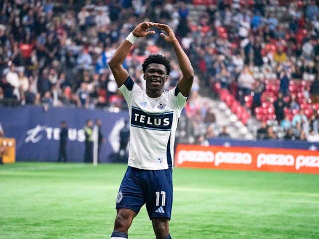 Emmanuel Sabbi of the Vancouver Whitecaps pictured on April 12, 2025