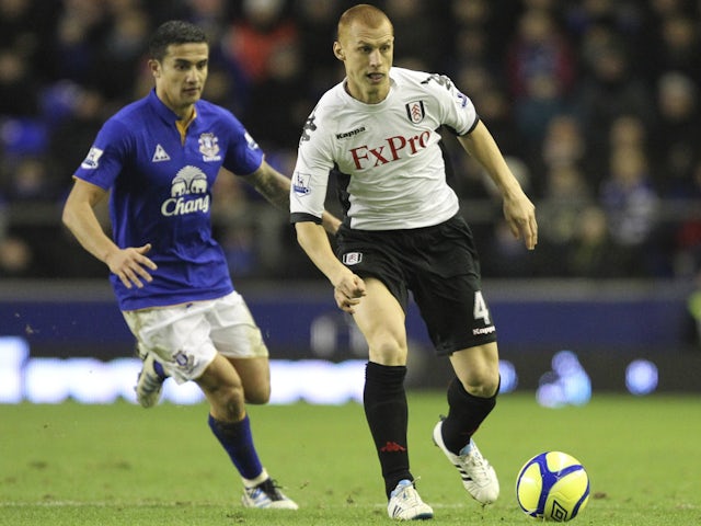 Fulham's Steve Sidwell and Everton's Tim Cahill during their FA Cup fourth round tie in 2012