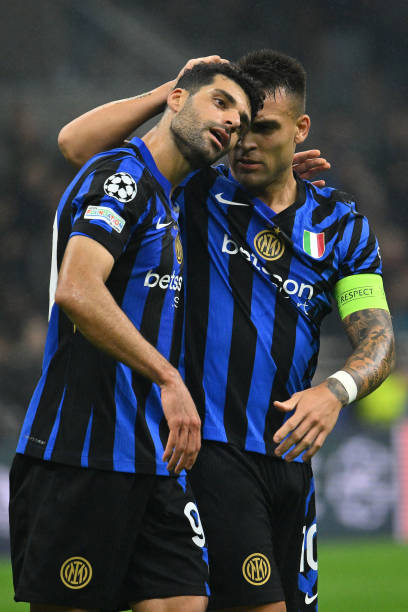 Lautaro Martinez of F.C. Inter celebrates after scoring the goal of 3-0 during the UEFA Champions League 2024/25 League Phase MD2 match between F.C. Inter and F.K. Crvena Zvezda at San Siro Stadium in Milan, Italy, on October 1, 2024. Soccer clubs with the highest wage bills in Europe
