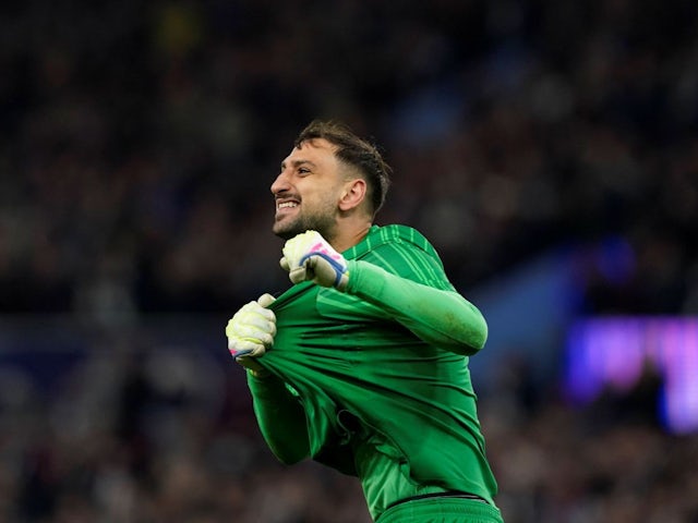 Gianluigi Donnarumma of Paris Saint-Germain after his side's match against Aston Villa, on April 15, 2025