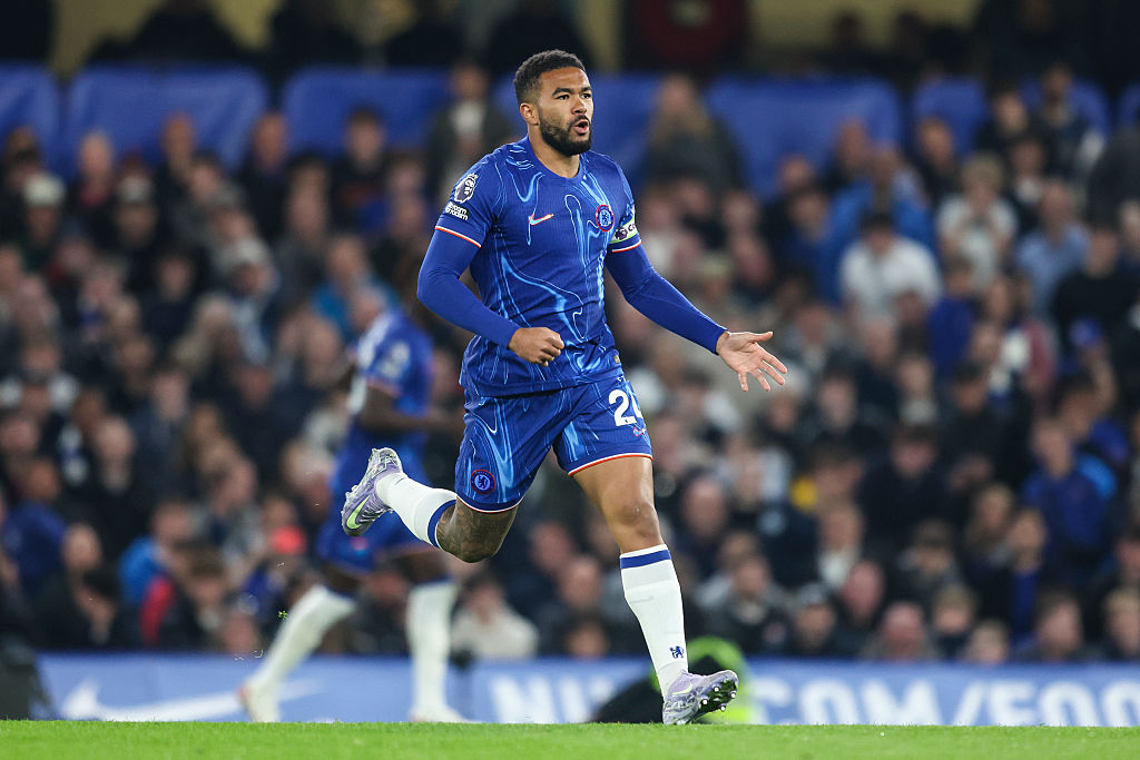 LONDON, ENGLAND - APRIL 03: Reece James of Chelsea during the Premier League match between Chelsea FC and Tottenham Hotspur FC at Stamford Bridge on April 03, 2025 in London, England. (Photo by Robin Jones/Getty Images)