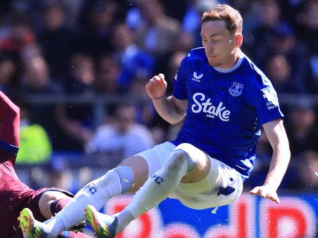 James Garner of Everton during his side's match against Ipswich Town, on May 3, 2025