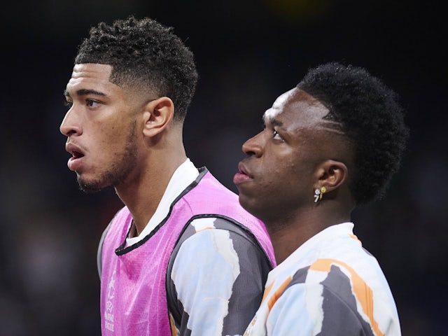 Real Madrid's Jude Bellingham and Vinicius Junior on February 19, 2025