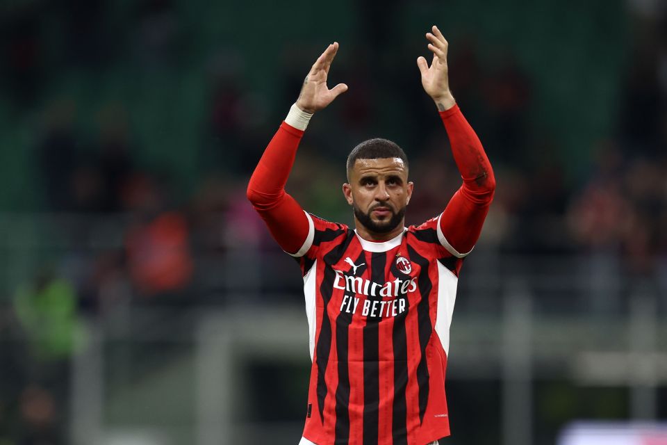 Kyle Walker of AC Milan celebrating.