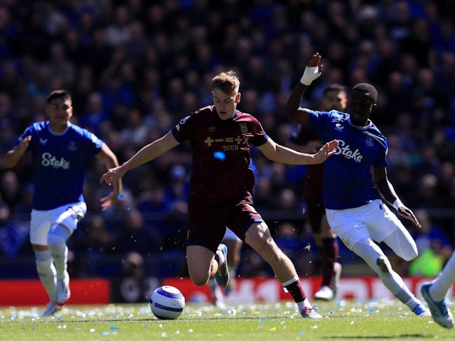 Liam Delap of Ipswich Town during his side's Premier League match against Everton, on May 3, 2025