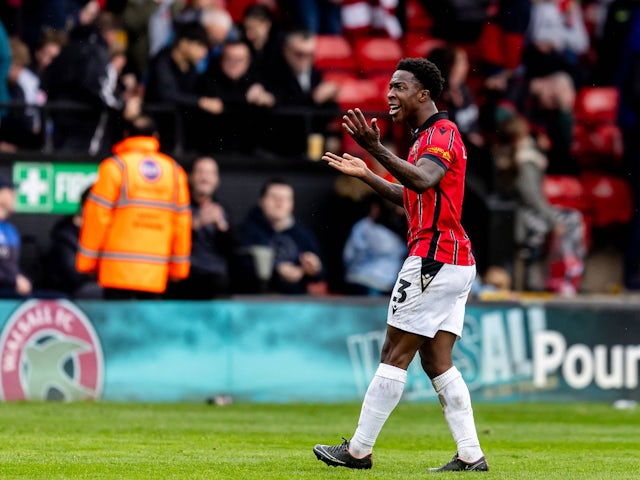 Liam Gordon in action for walsall on April 18, 2025