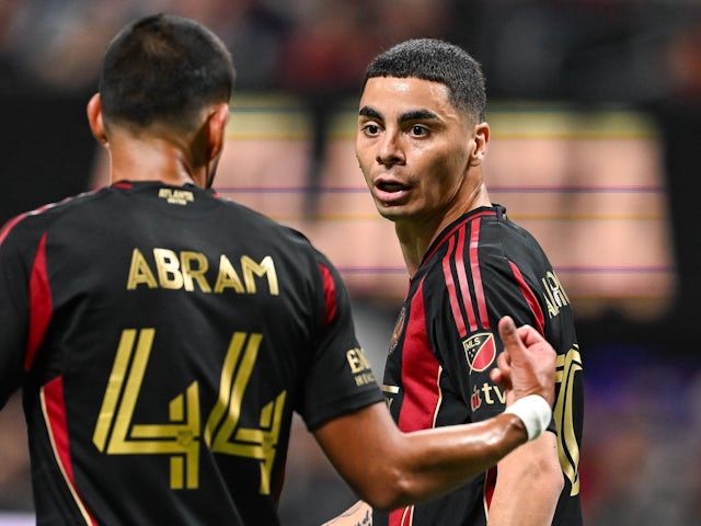 Luis Abram and Miguel Almiron of Atlanta United pictured on February 22, 2025