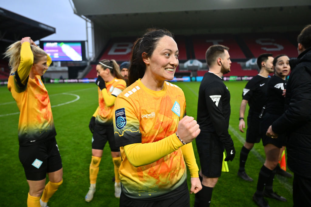 Megan Campbell celebrates a win