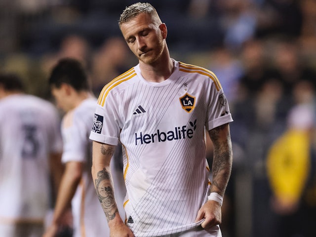 Los Angeles Galaxy attacking midfielder Marco Reus looks dejected on May 14, 2025