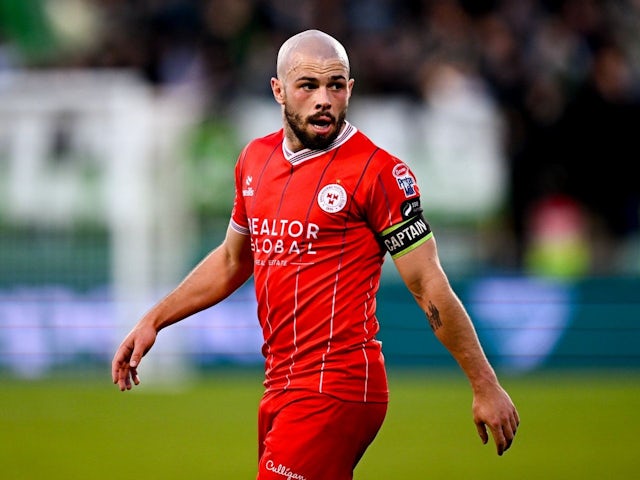 Mark Coyle of Shelbourne during his side's match against Shamrock Rovers, on October 6, 2024
