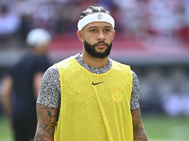 Corinthians striker Memphis Depay pictured on September 29, 2024