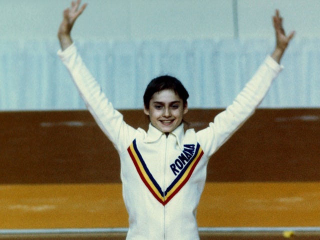Romania's Nadia Comaneci after winning the all-around gymnastics gold medal at the Montreal Olympics in 1976