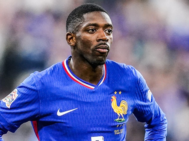 France's Ousmane Dembele looks dejected on March 23, 2025