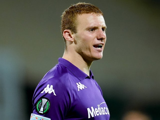 Fiorentina defender Pietro Comuzzo on May 8, 2025