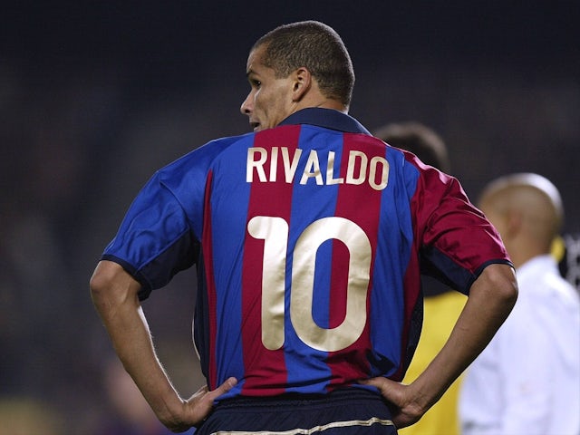 Barcelona's Rivaldo in action on March 16, 2002
