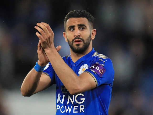 Riyad Mahrez in action for Leicester City on May 9, 2018