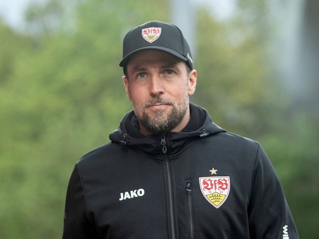 Stuttgart boss Sebastian Hoeness during a training session, on April 19, 2025
