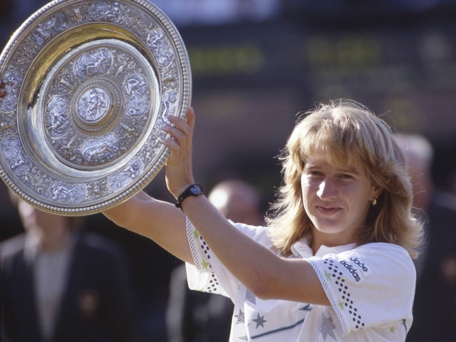 Steffi Graf after winning the Women's Singles title at Wimbledon in 1988