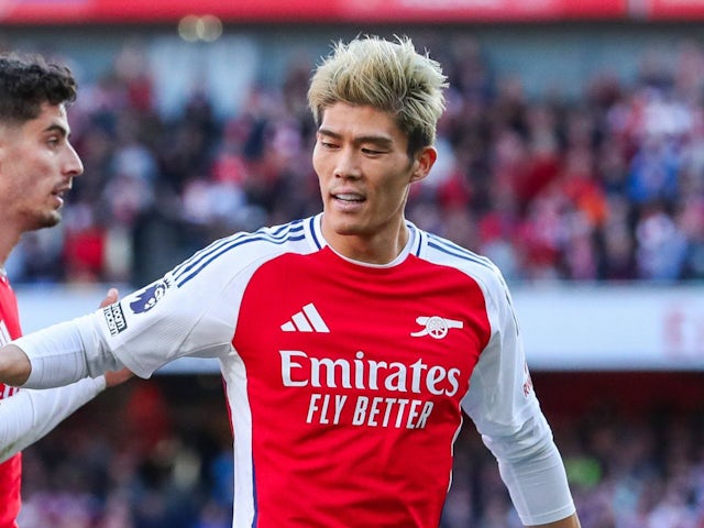 Arsenal's Takehiro Tomiyasu in action on October 5, 2024