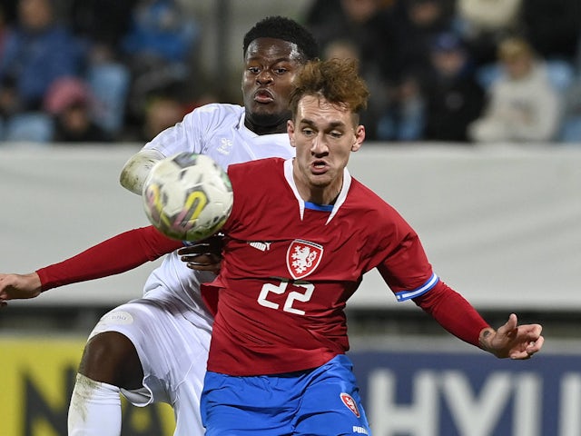 Tochi Chukwuani in action for Denmark Under-21s in 2023.