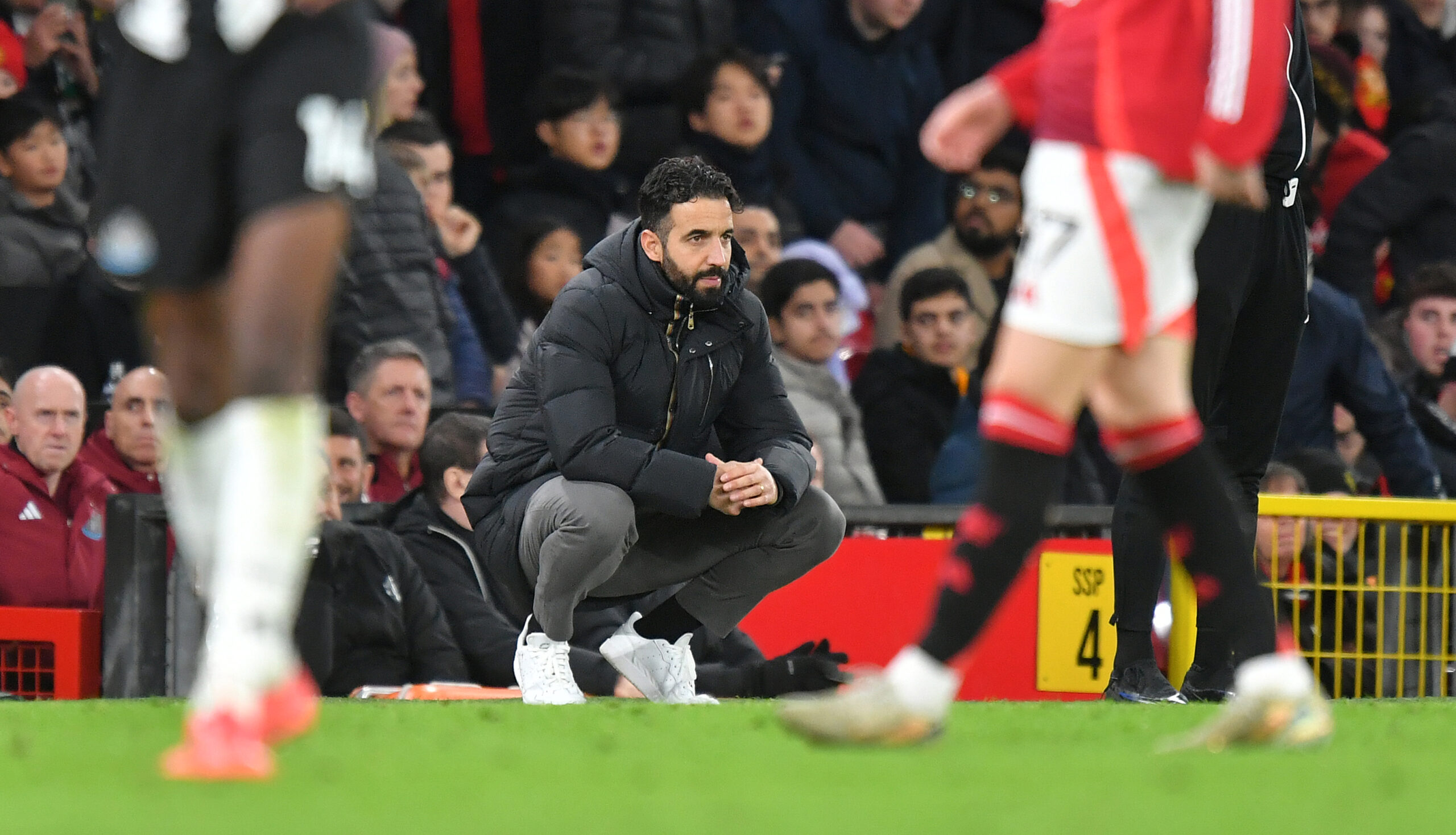 Ruben Amorim looks on during Manchester United's 2-0 defeat to Newcastle United at Old Trafford in December 2024.