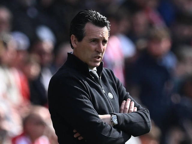 Aston Villa manager Unai Emery on April 12, 2025