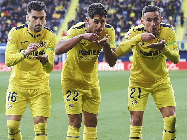Villarreal trio Alex Baena, Ayoze Perez and Yeremy Pino on February 1, 2025
