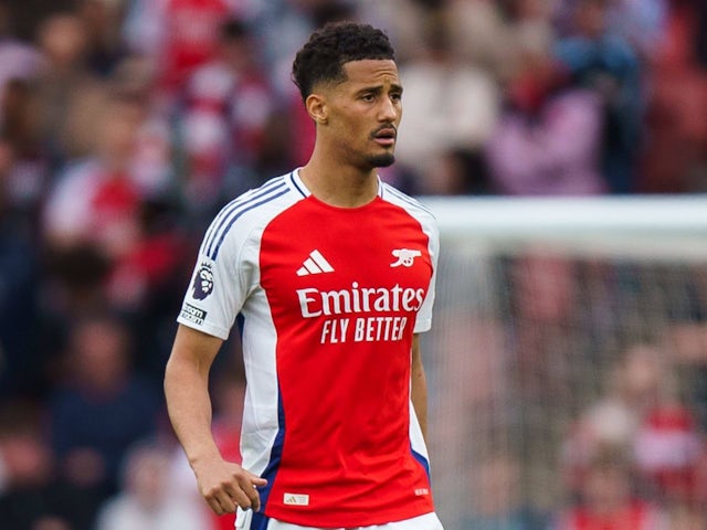 Arsenal's William Saliba on May 3, 2025