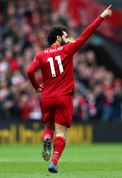 Best soccer jersey numbers Mohammed LIVERPOOL, ENGLAND - MARCH 07: Mohamed Salah of Liverpool celebrates after scoring his team's first goal during the Premier League match between Liverpool FC and AFC Bournemouth at Anfield on March 07, 2020 in Liverpool, United Kingdom.Salah number 11