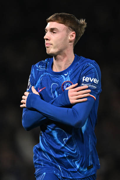 Cole Palmer footballers with the most aura LONDON, ENGLAND - JANUARY 14: Cole Palmer of Chelsea celebrates scoring his team's first goal during the Premier League match between Chelsea FC and AFC Bournemouth at Stamford Bridge on January 14, 2025 in London, England.