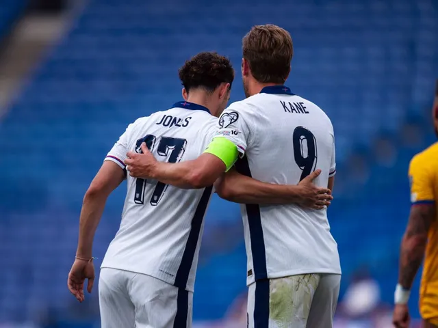 Harry Kane and Curtis Jones for England on June 07, 2025